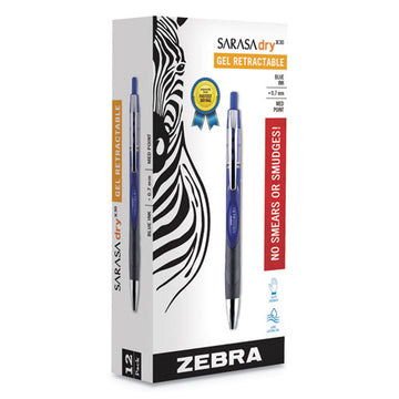 Zebra® Sarasa Dry Gel X30 Gel Pen, Retractable, Medium 0.7 Mm, Blue Ink, Blue Barrel, Dozen freeshipping - TVN Wholesale
